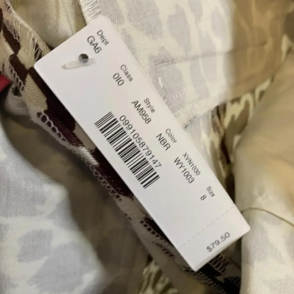 J.CREW Slim Bermuda‎ Shorts Womens 8 Brown Tan Giraffe Stretch Side Zipper NEW - Picture 7 of 15